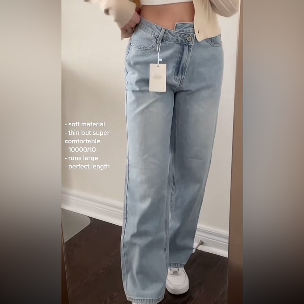 Criss cross baggy jeans